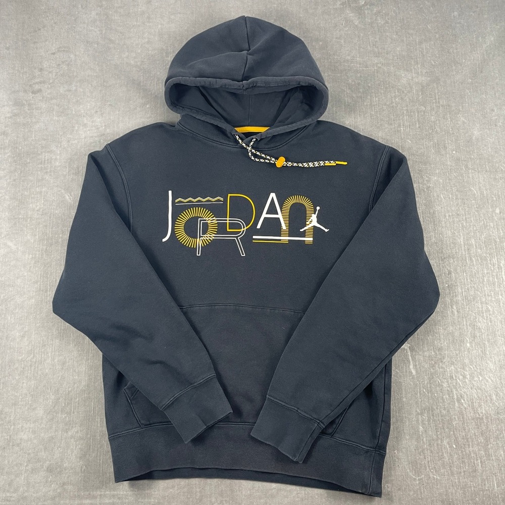 Jordan Men S Black Hoodie Graphic Jumpman Pullover CZ1194-010